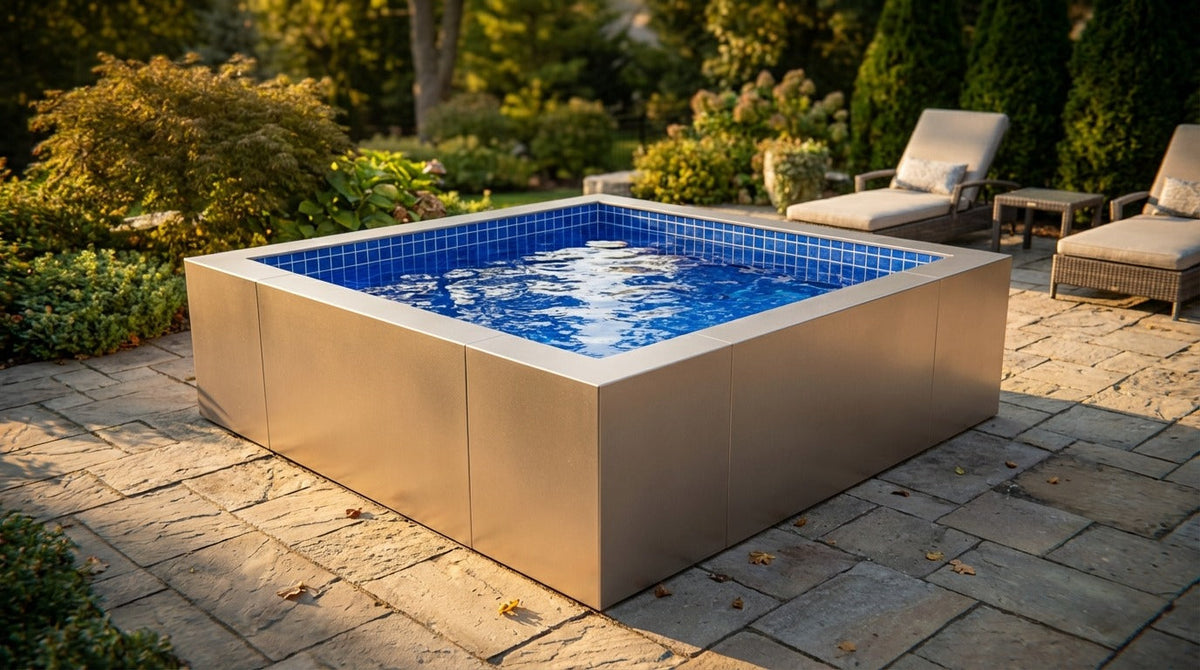 8 x 8 Champagne Mist Blue Matrix Architectural Pool