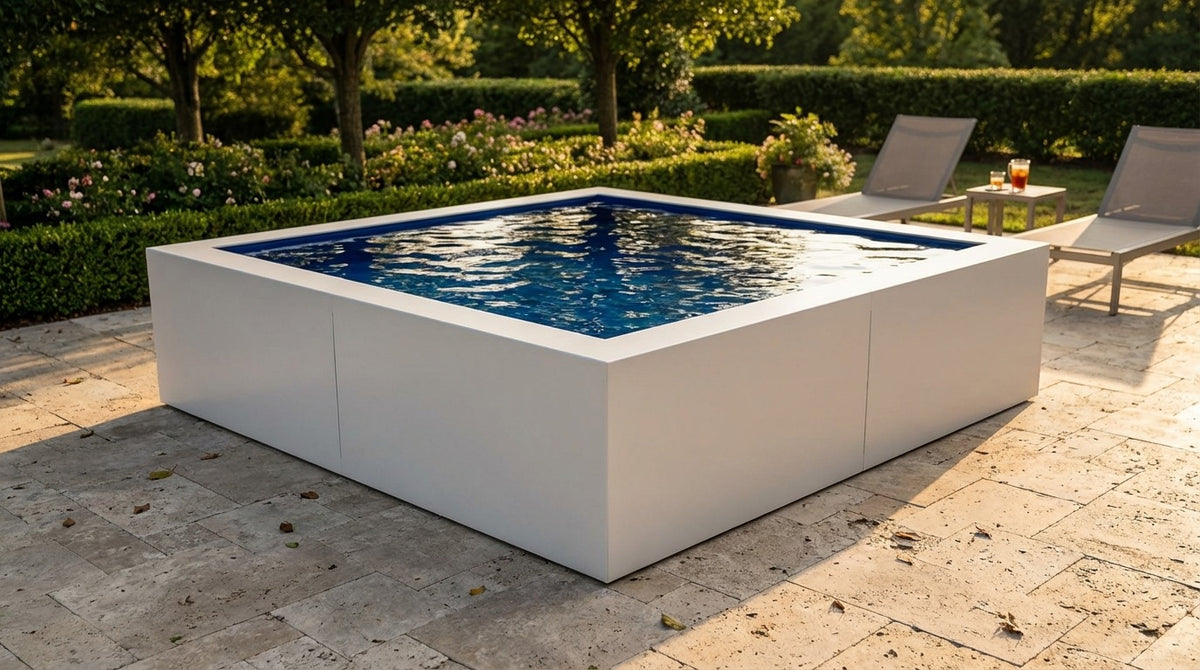 8 x 8 Alpine White Deep Sea Blue Architectural Pool