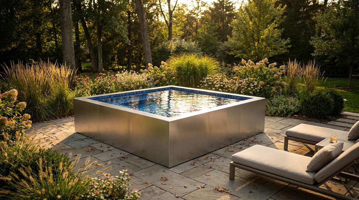 8 x 8 Platinum Silver Mystic Blue Architectural Pool