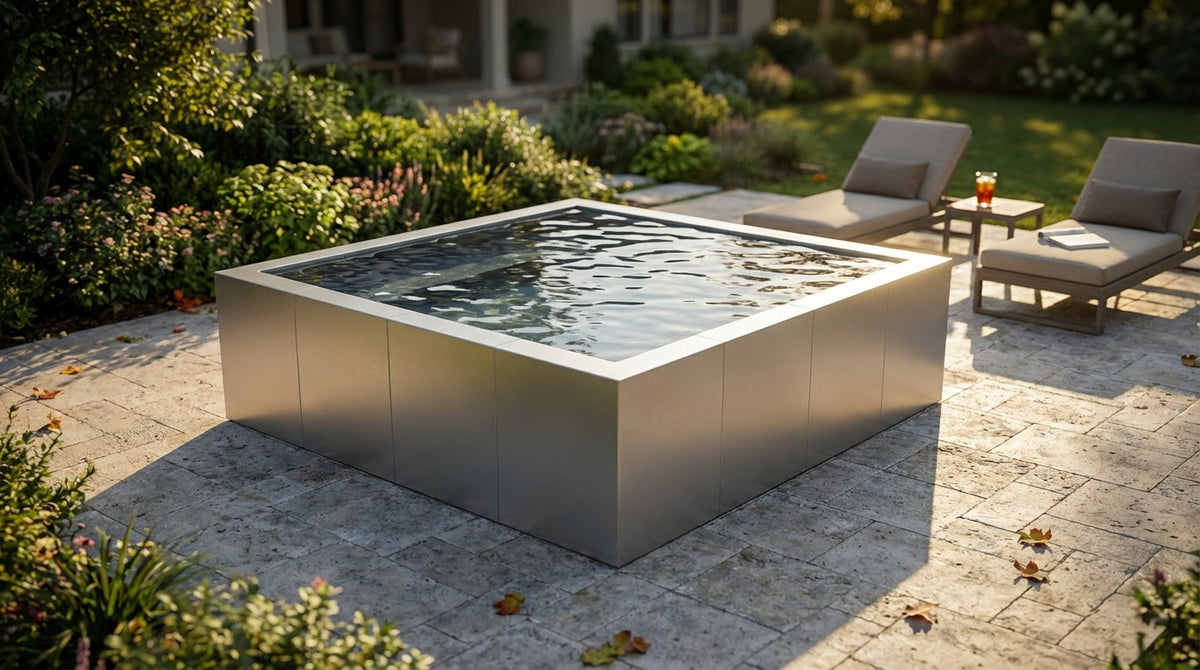8 x 8 Platinum Silver Titanium Stone Architectural Pool