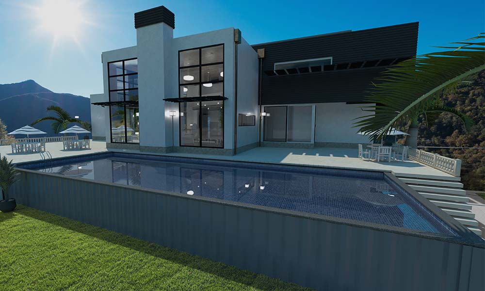 Modern Ecopool Container Pool above-ground